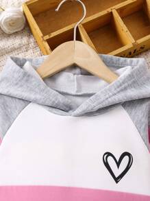 SHEIN 适合秋冬季的年轻女孩心形仿珍珠闪光渐变时尚休闲运动衫，适合户外活动，穿着舒适方便。 - 彩色 - 查看 7