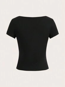 ROMWE Grunge Punk Camiseta con patrón de calavera y estrella con rhinestones, escuela