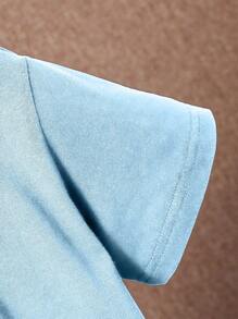 SHEIN Boys Letter Graphic Tee - Blue - View 4