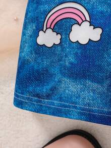 SHEIN Cô Gái Trẻ Sọc Và Kỳ lân in Đầm - Nhiều màu - Xem 7