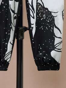 SHEIN Tween Boy Astronaut Print Hoodie & Sweatpants - Multicolor - View 5