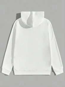 GENTILAND 男士花卉和字母圖案拉鏈連帽衫 - 白色 - 查看 2