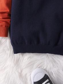 SHEIN 男小童撞色Polo領套頭毛衣 - 彩色 - 查看 4