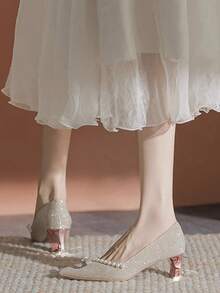 Zapatos De Tacón Alto Para Mujer - Champán - Ver 4