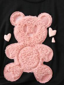 SHEIN Young Girl Bear Print Tee