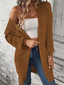 SHEIN LUNE Drop Shoulder Casual Design Cardigan