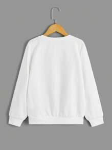 SHEIN Cậu bé Tween Đồ họa Chữ cái Áo chui đầu & Quần - Màu xanh hải quân - Xem 8