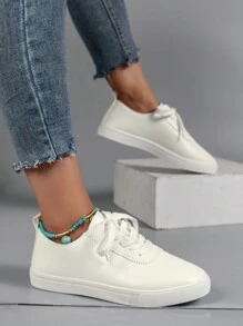 Casual Slip-on Skate Shoes Flat Anti-skid Women's Shoes - White - View 5