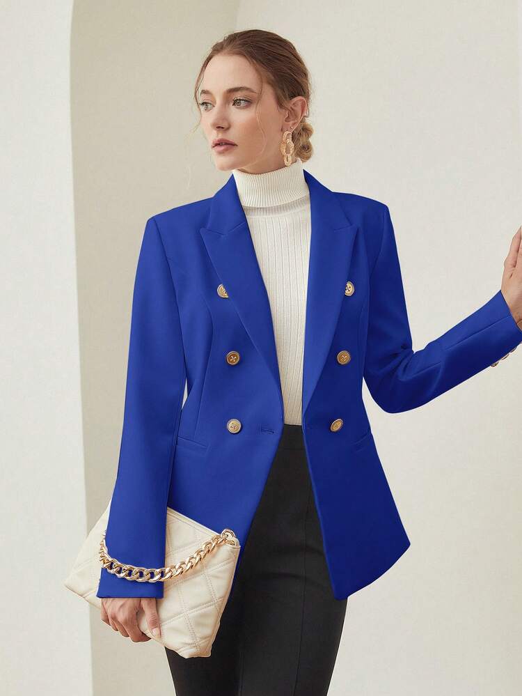 LAPEL COLLAR DOUBLE BREASTED BLAZER