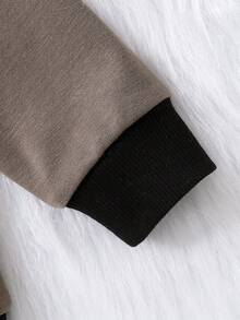 Bebé niño Sudadera con estampado de letra & Pantalones deportivos con estampado tropical - Multicolor - Ver 6