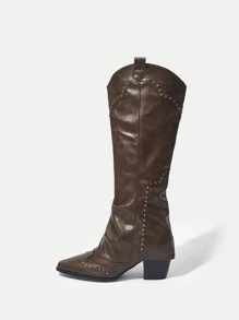 SheIn ICON Women's Fashionable Boots - Brown - View 7