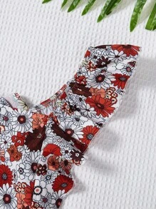 Soleia 印花荷葉邊短款上衣&附腰帶短褲 - 彩色 - 查看 3