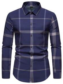 Manfinity Mode 男士格紋印花襯衫 - 彩色 - 查看 4