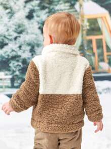 SHEIN 男嬰雙色法蘭絨夾克 - 彩色 - 查看 3