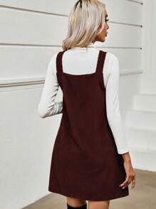 SHEIN LUNE Chất rắn Đầm Tổng thể Without Tee - Màu Đỏ Sâu - Xem 2