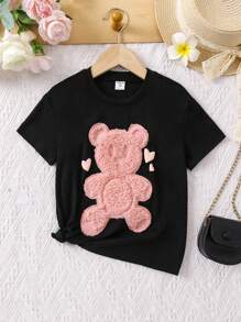 SHEIN Young Girl Bear Print Tee