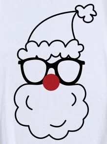 Men Christmas Print Tee - White - View 4