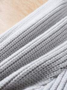 SHEIN Young Girl Solid Thermal Lined Knit Pants - White - View 6