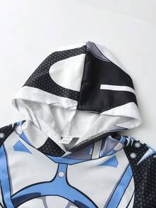 男孩卡通圖案連帽衛衣 - 彩色 - 查看 5