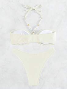 SHEIN Swim Bikini Ras-Du-Cou À Lien Anneau
