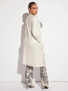 SHEIN SXY 中國龍圖案短款背心和褲子和外套 - 彩色 - 查看 2