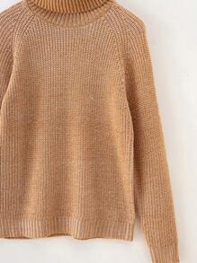 Teen Boys Turtleneck Raglan Sleeve Sweater - Khaki - View 5