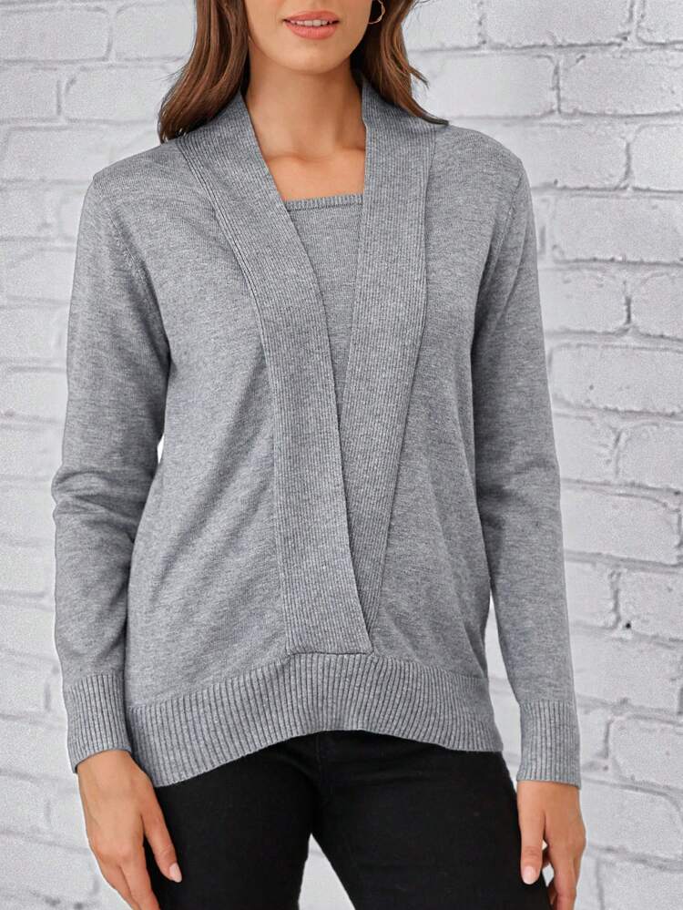 Solid Square Neck Sweater