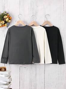 Boys 3pcs Letter Graphic Tee - Multicolor - View 2