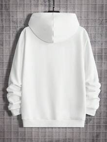 Manfinity RebelGame Men Letter Graphic Hoodie - White - View 2