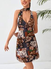 Soleia Floral Print Mesh Dress - Multicolor - View 6