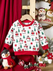 Baby Boys Christmas Print Sweatshirt - Multicolor - View 1