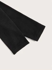 SHEIN ICON Plus Cut Out Front Crop Sweater - Black - View 3