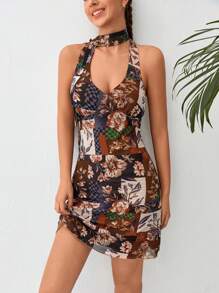 Soleia Floral Print Mesh Dress - Multicolor - View 5