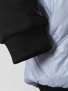 男小童素色連帽夾克背心和運動褲&素色運動衫 - 藍色 - 查看 6