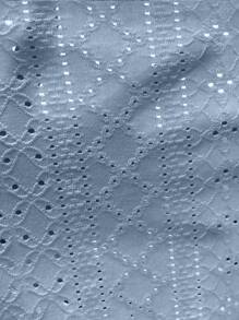 Breezaya Eyelet Embroidery Button Detail Tank Top - Baby Blue - View 6