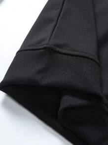 Manfinity Homme 男士標語圖案運動衫 - 黑色 - 查看 5