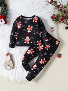 Baby Boy Christmas Print Snug Fit PJ Set For Christmas - Multicolor - View 1