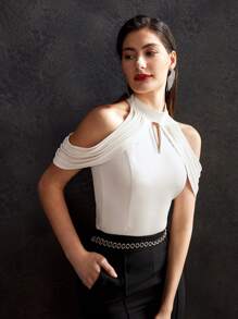 MOTF PREMIUM 冷肩隱形背心上衣 - 白色 - 查看 9