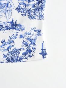 Soleia Floral Print Lace Up Tube Top - Multicolor - View 3