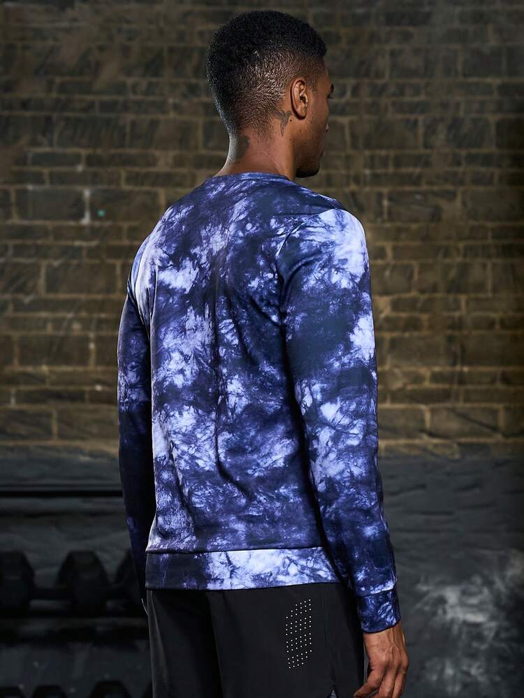 Men Letter Graphic Tie Dye Sports Sweatshirt Men Sweatshirt