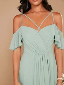 SHEIN Belle 挖肩高衩伴娘連衣裙 - 薄荷綠 - 查看 7