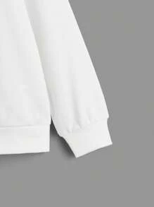 SHEIN Cậu bé Tween Đồ họa Chữ cái Áo chui đầu & Quần - Màu xanh hải quân - Xem 6