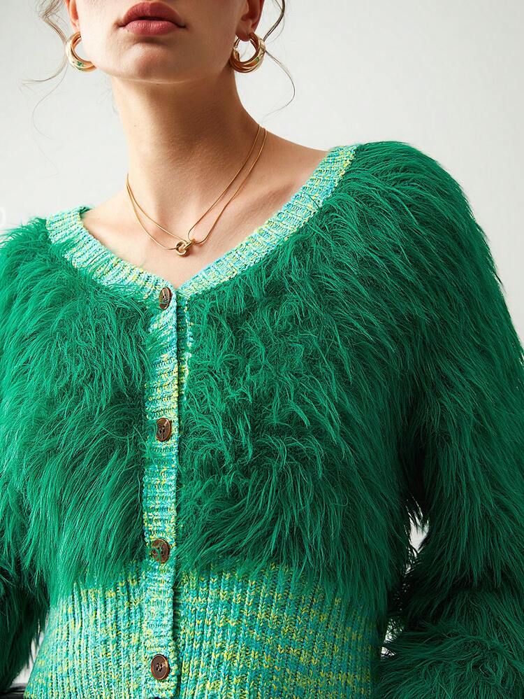 Solid Fuzzy Cardigan