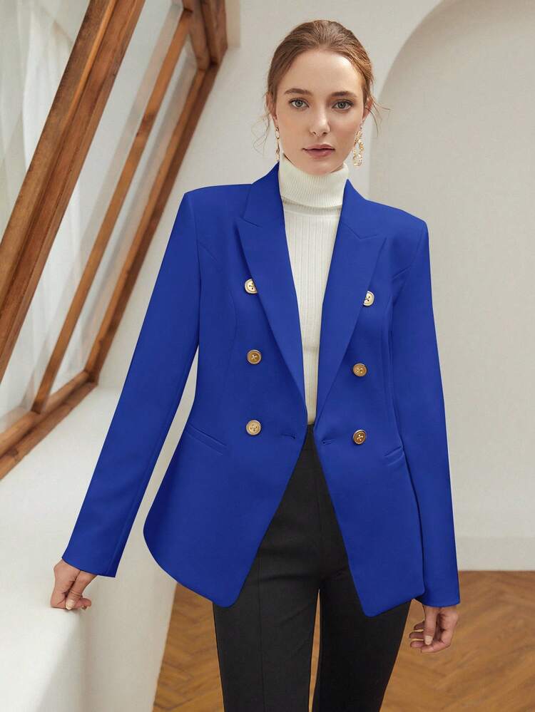 LAPEL COLLAR DOUBLE BREASTED BLAZER
