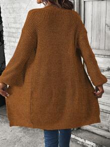 SHEIN LUNE Drop Shoulder Casual Design Cardigan