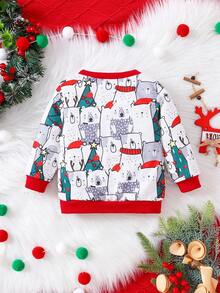 男嬰聖誕圖案運動衫適用於聖誕 - 白色 - 查看 2