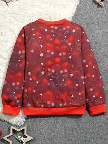 SHEIN Cô gái 1 Miếng Giáng sinh Snowman Print Áo nỉ - Nhiều màu - Xem 2