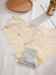 Juego de 3 pares de bragas con adorno de encaje - Multicolor - Ver 5