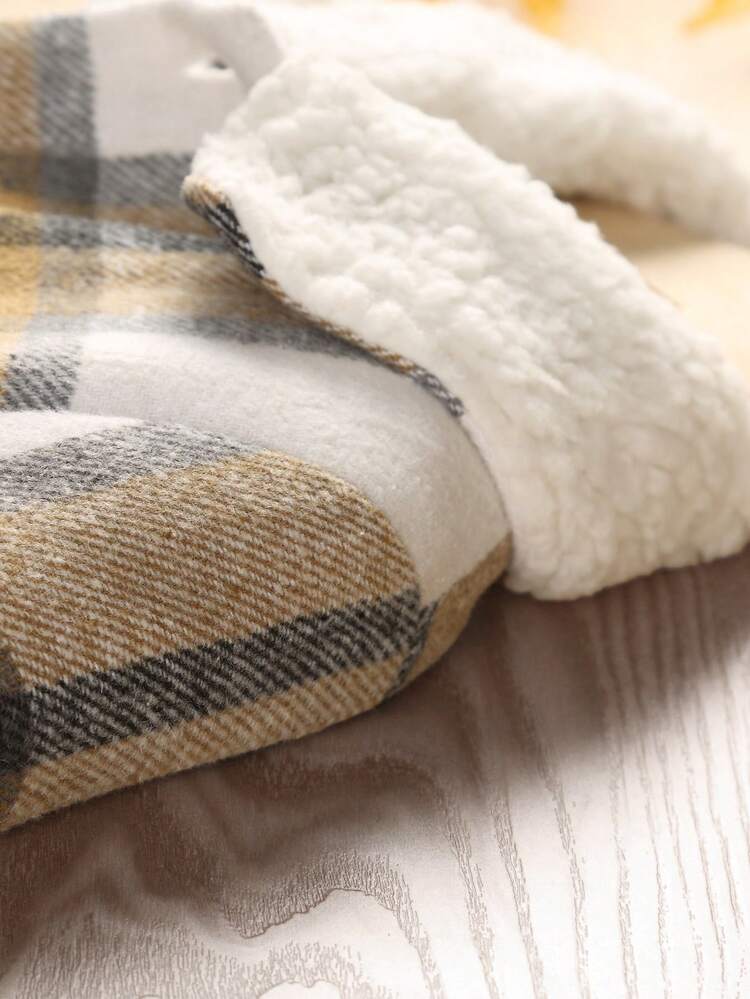 Young Boy Plaid Print Overcoat