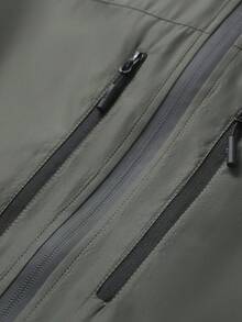 Manfinity Homme 男裝鬆身帶束帽拉鍊外套 - 綠色 - 查看 6